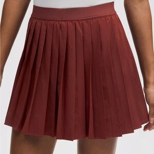 NWT Lululemon Wine/Red Varsity High-Rise Pleated Tennis Skirt Long Size 8